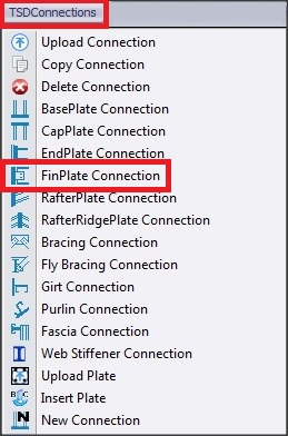 TSD connections TOOLBAR - Finplate connection