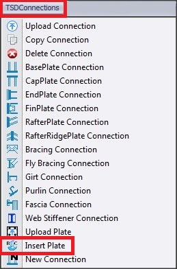 TSD connections TOOLBAR - insert plate connection